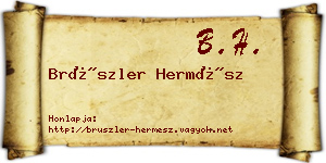 Brüszler Hermész névjegykártya